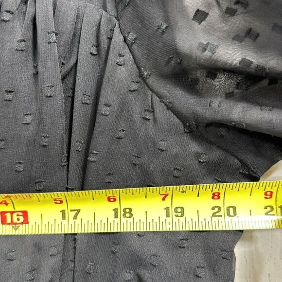 Boohoo Black Swiss Dot Mesh Puff Sleeve Maxi Dress Gothic Cottagecore Boho - Picture 14 of 15